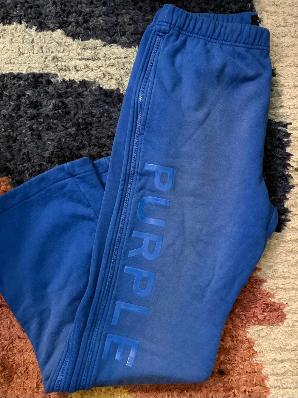 PURPLE BRAND Blue Sweatpants With Zipper Detail